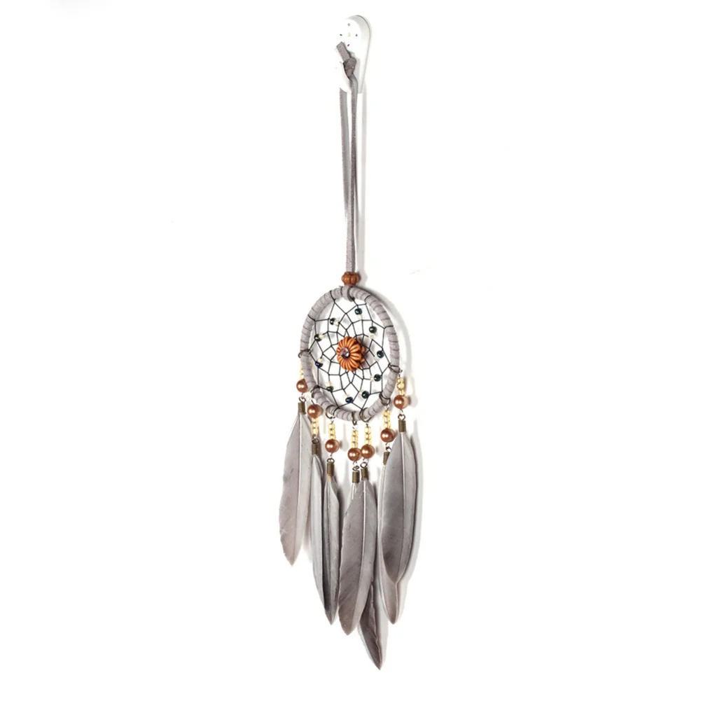 

1pcs Mini Car Dream Catching Wind Chimes Handcraft Hanging Ornaments With Feathers Bedroom Living Room Decoration Pendant