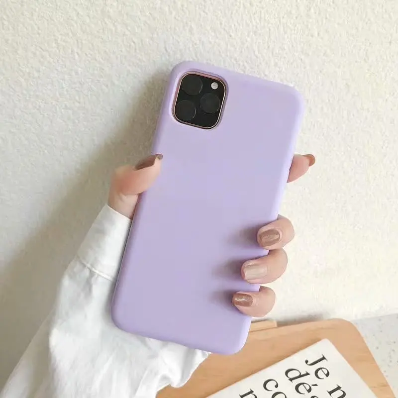 Pale Purple Sealed Liquid silicone Phone Case For iPhone 11, 11 Pro Phone Case For iPhone 11 PRO Max 6.5 inch Phone Back Coque Cover Case - Цвет: Pale Purple