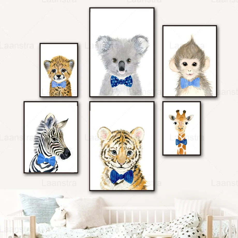 

Cute Animals Zebra Tiger Kids Room Canvas Painting Living Room Decoration Painting Wall Art Painting Home Decoration Poster