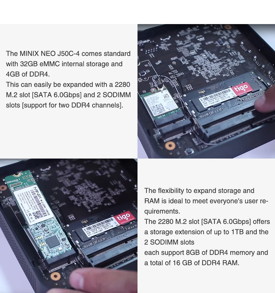 MINIX NEO J50C-4 официальный WINDOWS 10 PRO Серия Мини ПК Intel Pentium серебристый J5005 DDR4 4 ГБ/64 Гб HDMI 2,0 Vesa крепление мини ПК