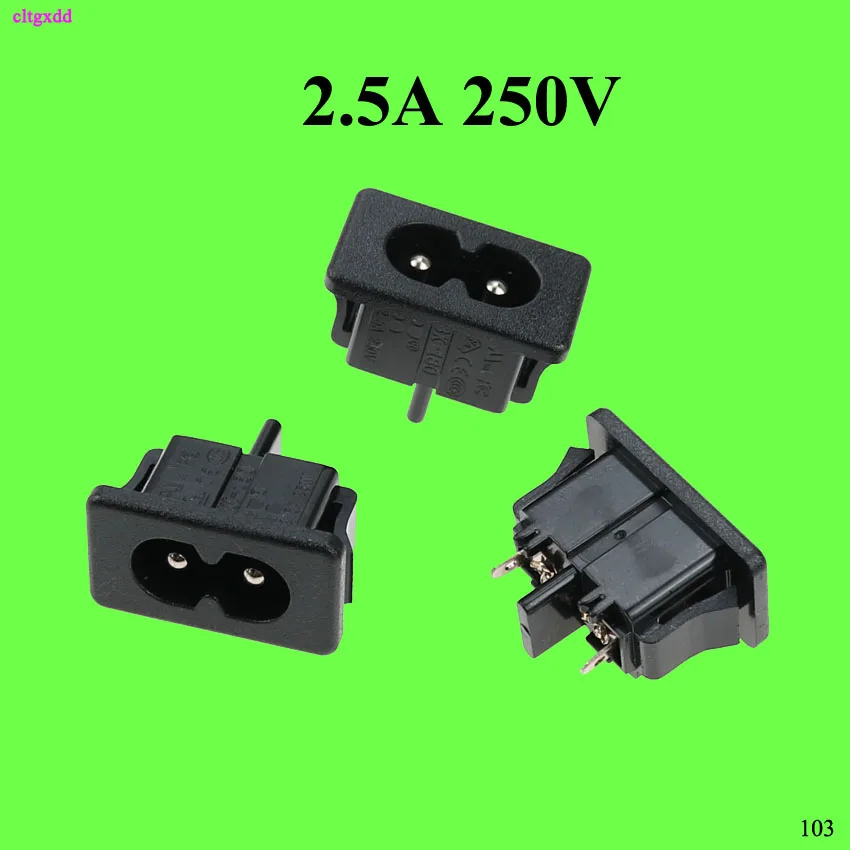Черная штепсельная вилка BX 180 1 шт. разъем питания IEC320 C8 250 в перем. Тока 2 5a 2Pin 8 слов