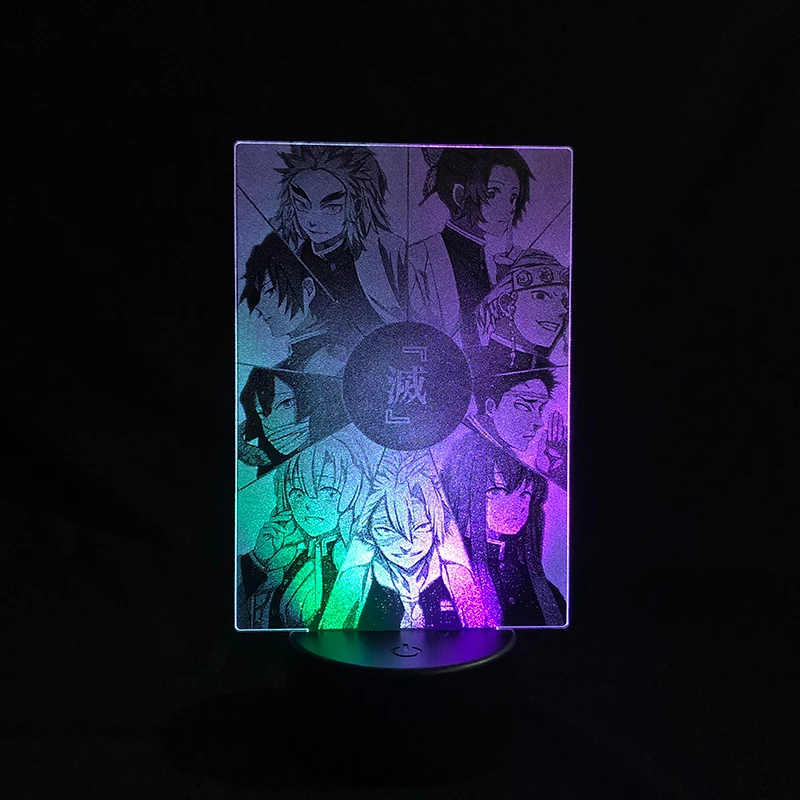 

Сенсорная двухцветная лампа, двухцветный светодиодный светильник в стиле японского аниме, рассеиватель демонов, манга, смена цвета, детска...