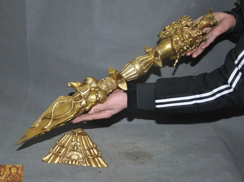 

wedding decoration 7"Tibetan silver Gilt Filigree Inlay turquoise gem 4 Arms Chenrezig Tara statue