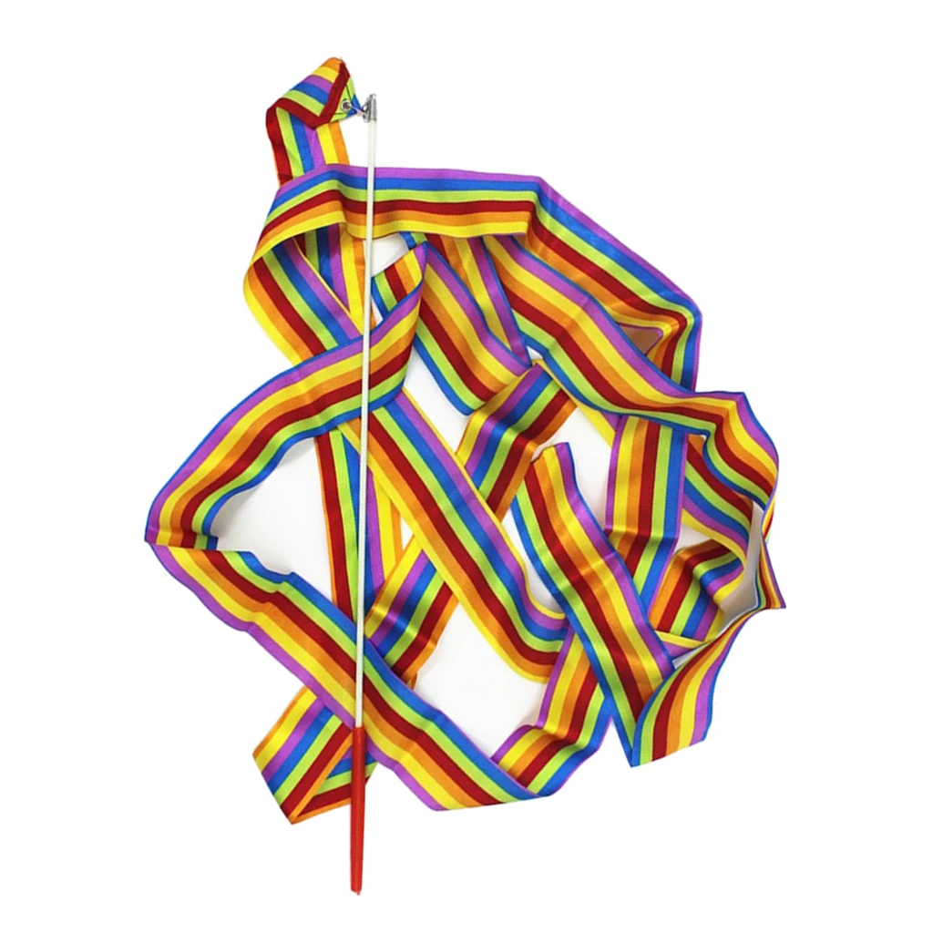 Танцевальные ленты радужные стримеры Ритмическая гимнастическая лента дубинка