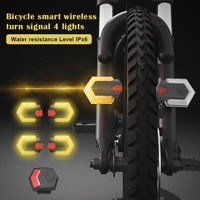 intelligent wireless bike turn signal lights front and rear led direction indicator bicycle accessory usb charging cycling