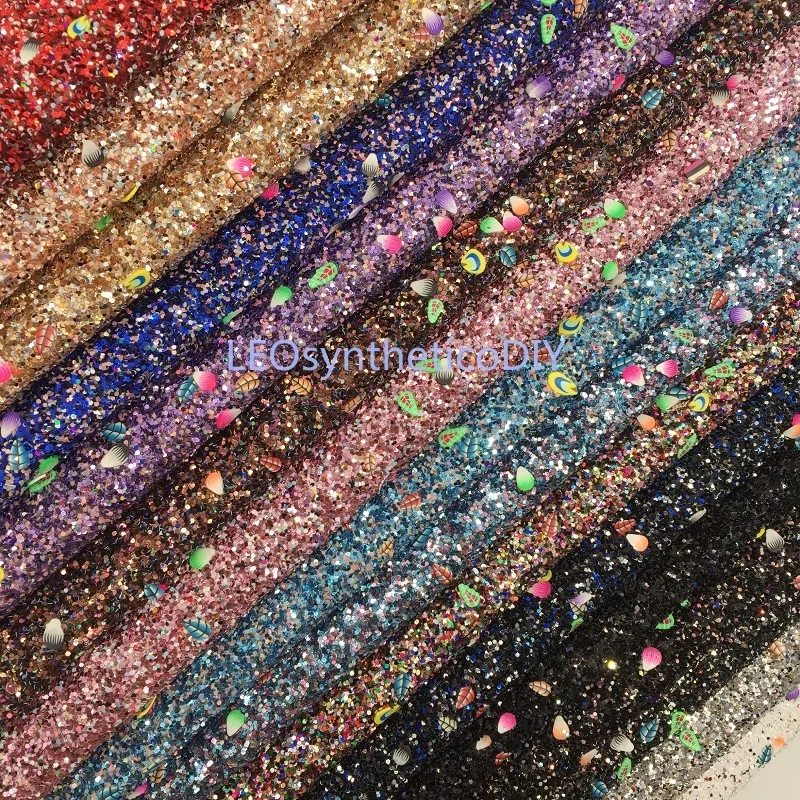 Блестящая ткань 21 х29 см крупная кожа с блестками и павлиньими хвостами для