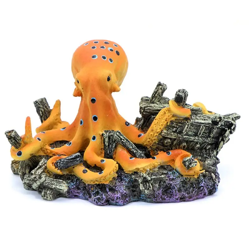 

Octopus Treasure Chest Aquarium Fish Tank Landscaping Decoration Vintage Decor Premium Quality