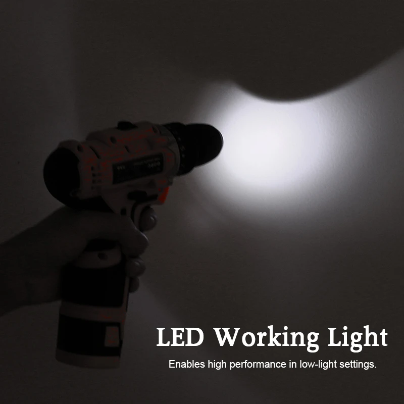 

16.8V 2 Speed Cordless Power Drill Electric Screwdriver 32Nm Torque 3/8 Inch Keyless Drill Chuck W/ 1 or 2 Li-ion Battery