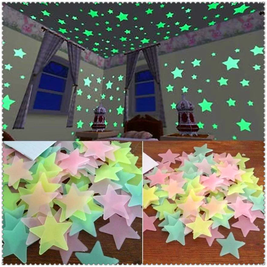 Автомобильные флуоресцентные светящиеся звезды для детской спальни настенные