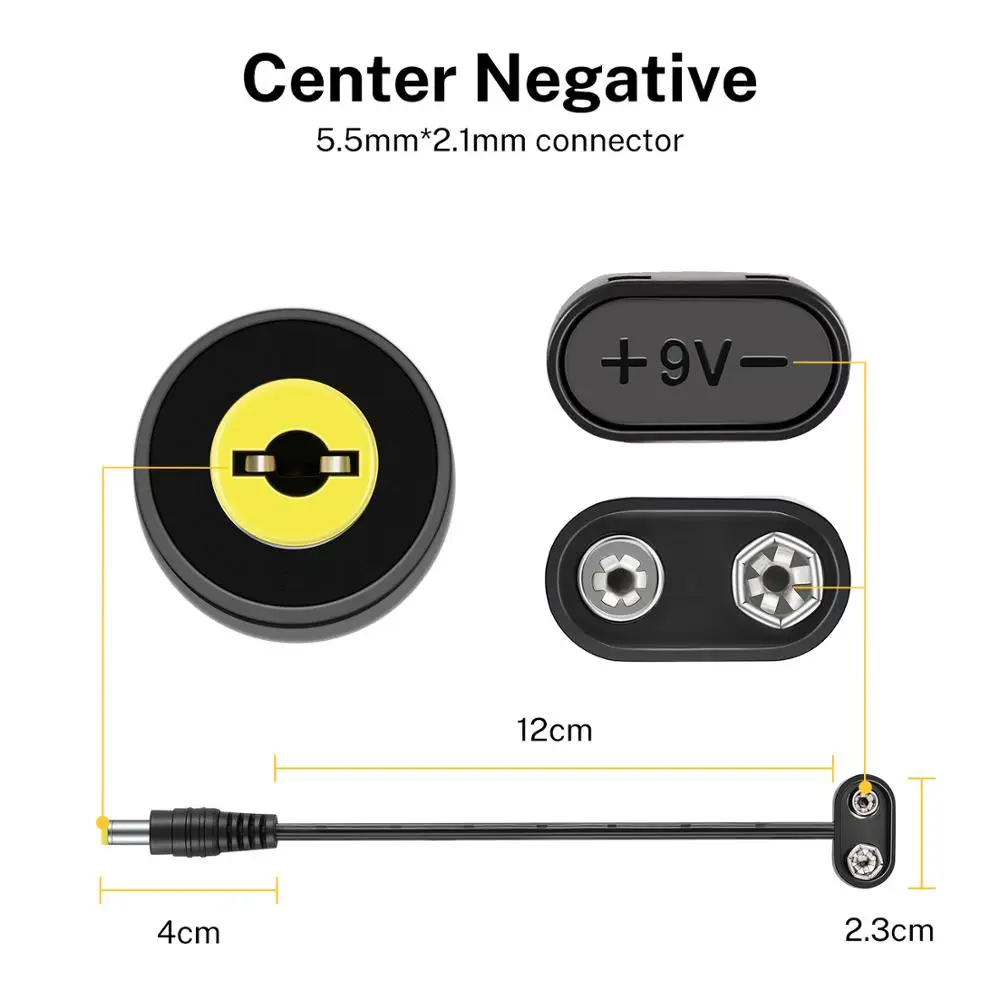 Donner 3 шт. 9 В зажимы-преобразователи для аккумуляторов Кабельный соединитель DC 2 1 5