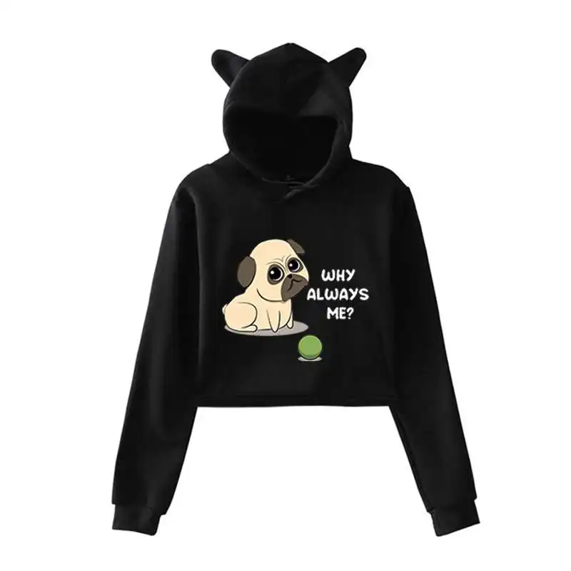 

Warm Outwear Sweatshirt Hoodies Pullover Streetwear Print Funny Crop-Tops Long-Sleeve O-Neck Autumn Clothes Female Fashion Women