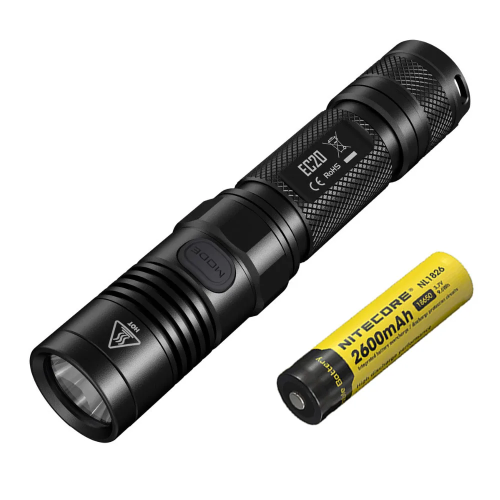 EC20 NL1826 NITECORE EC20 ручной фонарь CREE XM-L2 T6 max 960 люмен луч бросок 222 метра уличный фонарик для поиска reacue EDC свет - Испускаемый цвет: EC20 NL1826