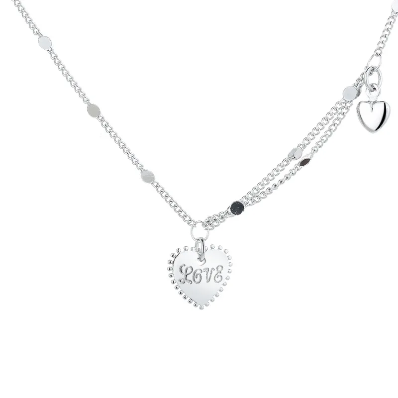 

Korea Heart Shaped Necklace Summer Girl Retro Simple Short Chokers Romantic Chains Necklaces for Women