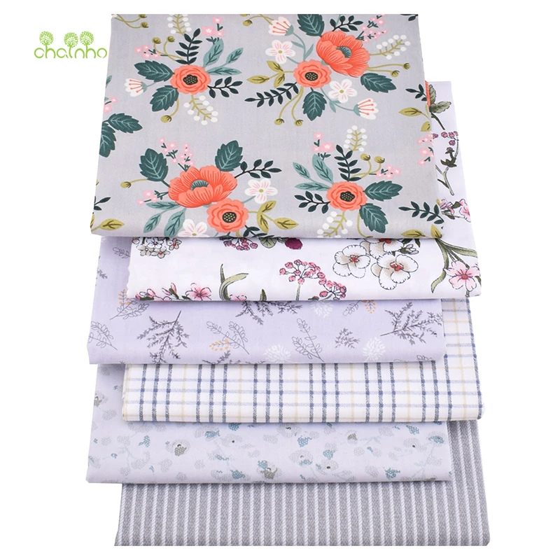 Chainho 6 шт./лот серия серого цвета хлопковая ткань из саржи с принтом Лоскутная