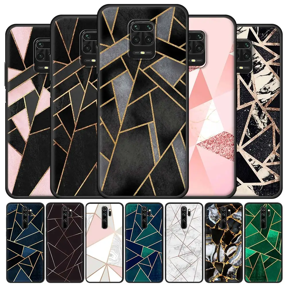 

Geometric Marble Flower For Xiaomi Redmi Note 9S 8 Pro 8T 9 7 7A 8A 9A 9C Silicon Case For Redmi Note 10 Pro Black Phone Cover