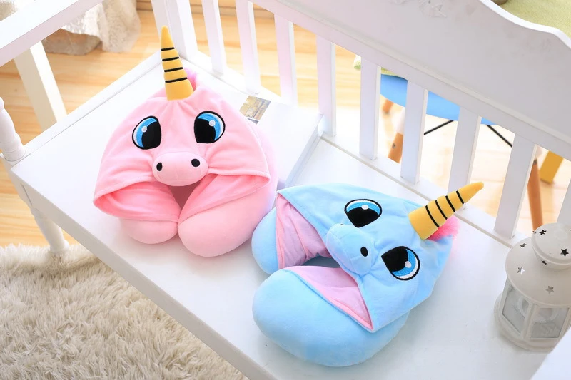 U образная дорожная подушка мультяшная для шеи с единорогом Офисная новая сна