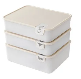 3pcs Beige Штабелируемый многослойный нижнее белье креативный ящик для хранения домашнего шкафа ящика шкафа Органайзер кейс носки трусики бюстгальтер для хранения дома - Цвет: 3pcs Beige