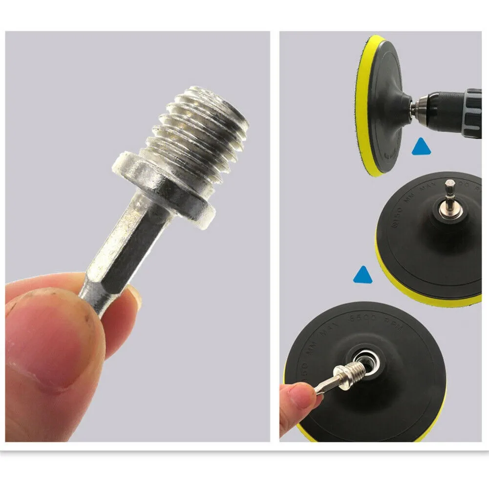 

2 Pcs Connecting Rods Drill Chuck Adapter W/ 1/4'' Hexagon Shank M10 Polishing Disc Connectin For Electric Polisher Accessories