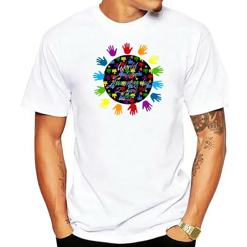 

Коллекция 2022 года, Летний стиль, осведомленность о мире об аутизме, футболка 2 апреля 2022 года