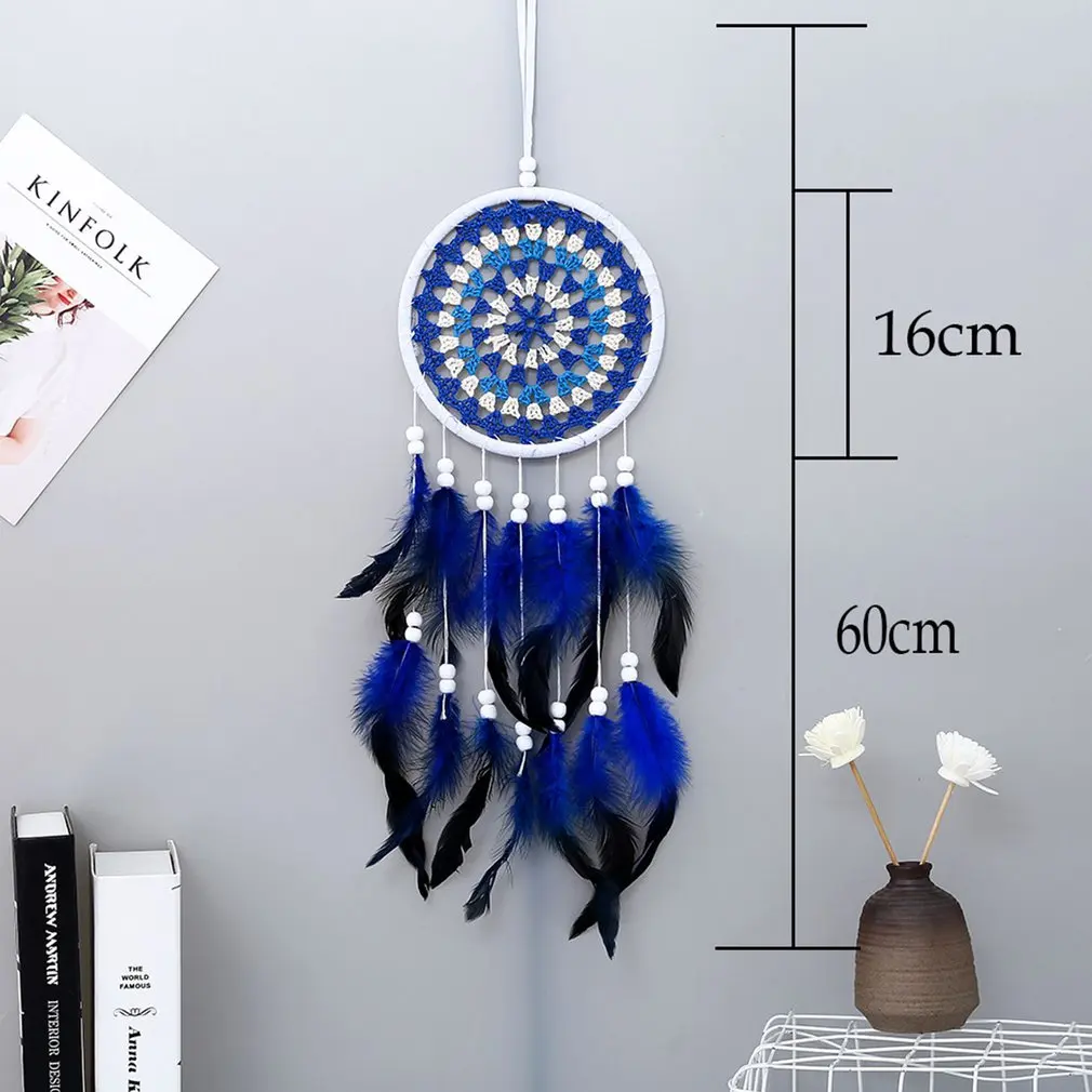 Большой красный Ловец снов с кисточками Monternet креативные перья подвеска для дома
