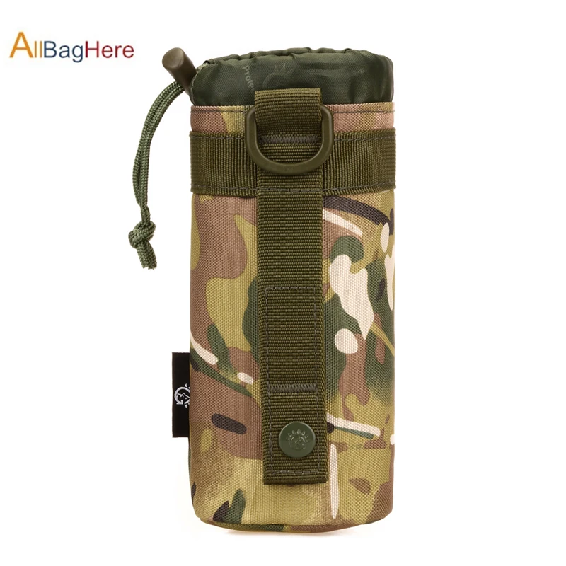 Military Tactical Molle Accessories Kettle Pouch Water Bottle Camouflage Outdoor Camping Travel Hunting Durable Drawstring Bags | Спорт и