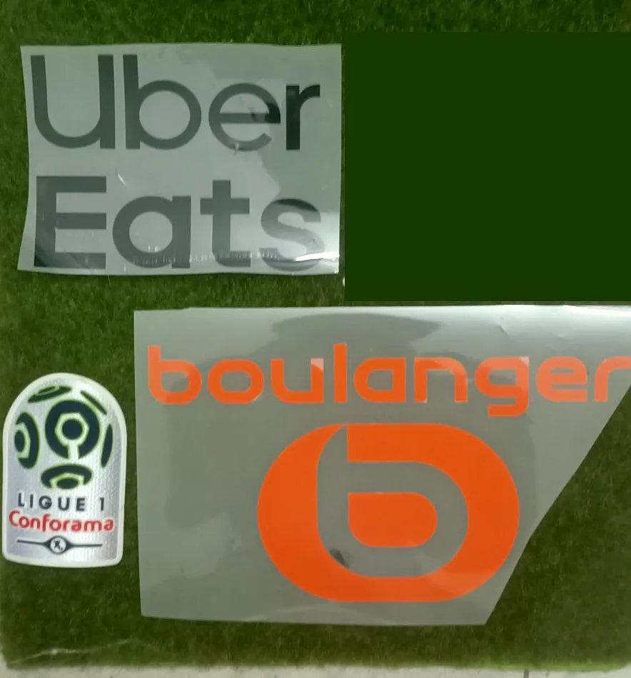 2019-2020 Марсель спонсорский флокирующий футбольный значок с принтом | Дом и сад