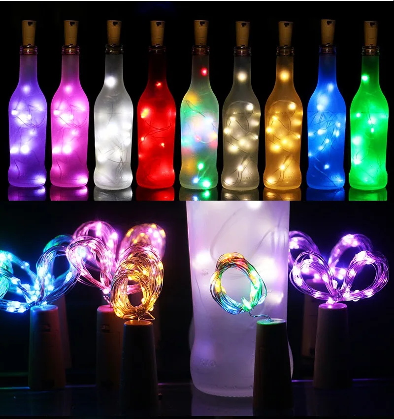 

Button Battery DIY LED Wine Bottle Stopper String Light For Bar Home Birthday Party Wedding Holiday Decor Ambient Cork Plug Lamp