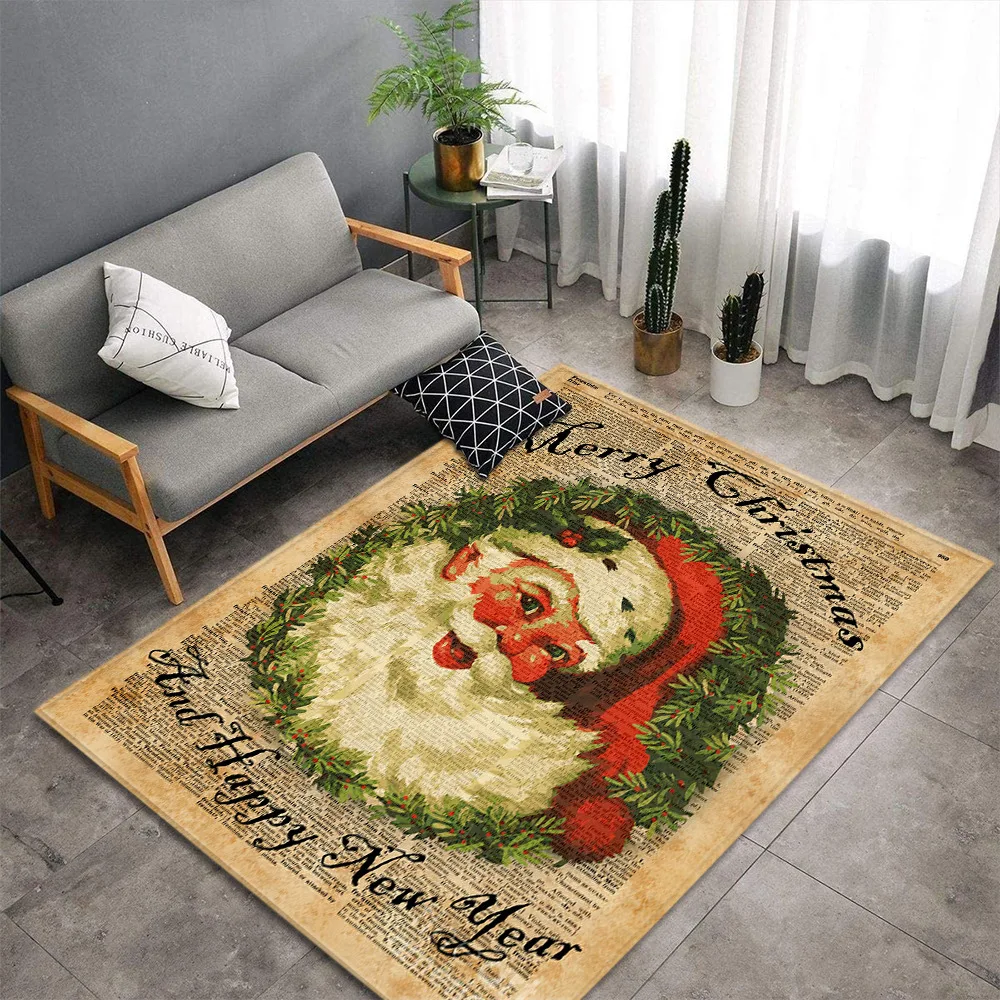 

Merry Christmas Carpet For Living Room Bedroom Kids Large Size Floor Rug Home Hallway Tatami Children's Decoration Sofa Bath Mat