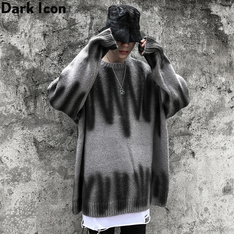 Свитер с граффити Dark Icon большими волнами в стиле хип-хоп мужские и женские