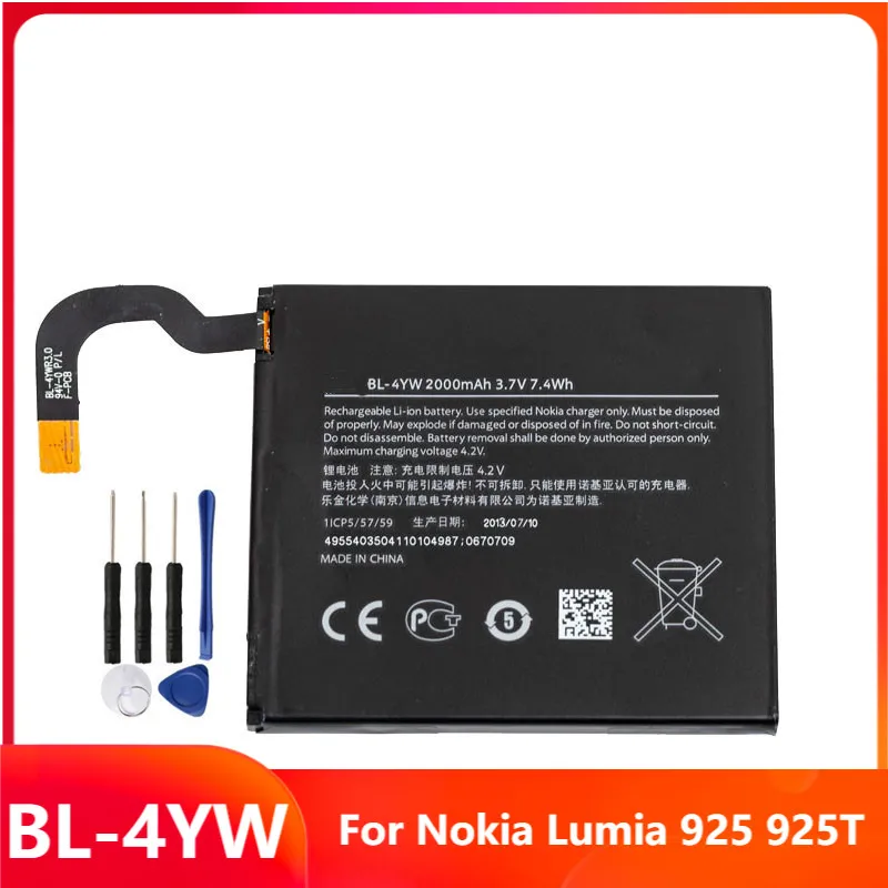 

Оригинальная запасная аккумуляторная батарея для Nokia Lumia 925 925T, оригинальные аккумуляторные батареи 2000 мАч с бесплатными инструментами
