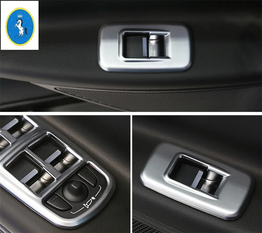 

Yimaautotrims Auto Accessory Inner Car Door Armrest Window Lift Button Panel Cover Trim For Jaguar XE 2016 2017 2018 2019 ABS