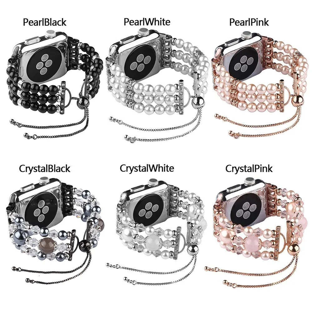 Модный браслет на запястье с жемчужиной ремешок для apple watch полосы 44 мм 42 серия 4 3 2 1 часы ручной работы браслет для женщин и девочек Замена 38 мм