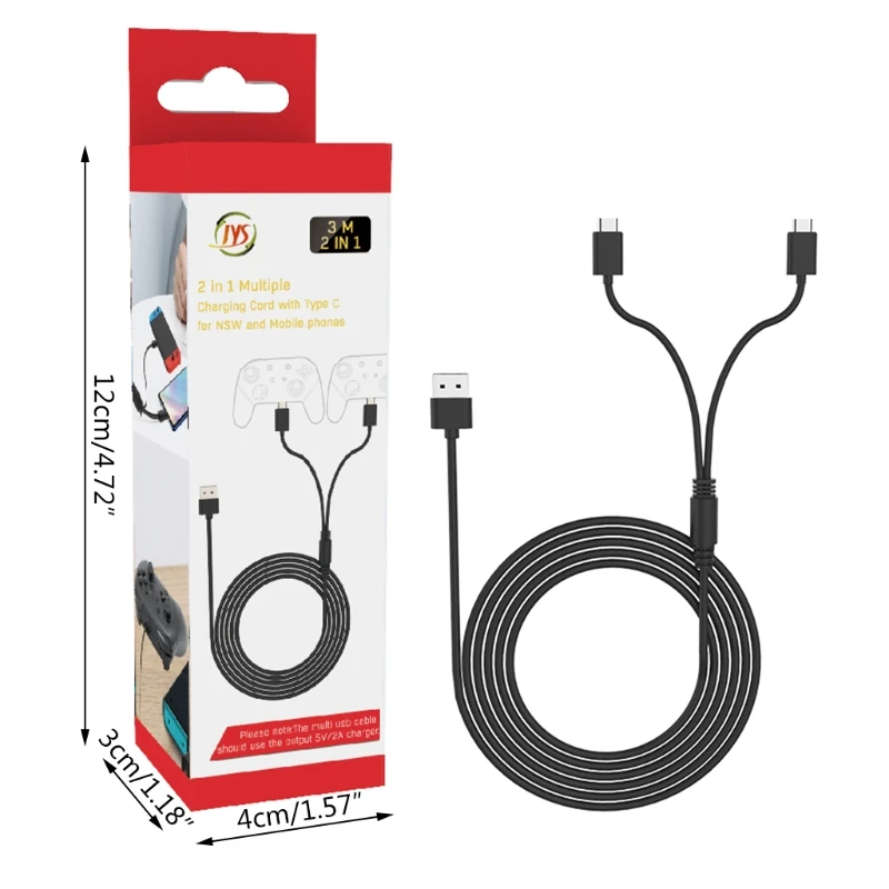 

JYS-NS195 2 In 1 Charging Cable For PS5 Controller Data Cable For -Xbox Series X