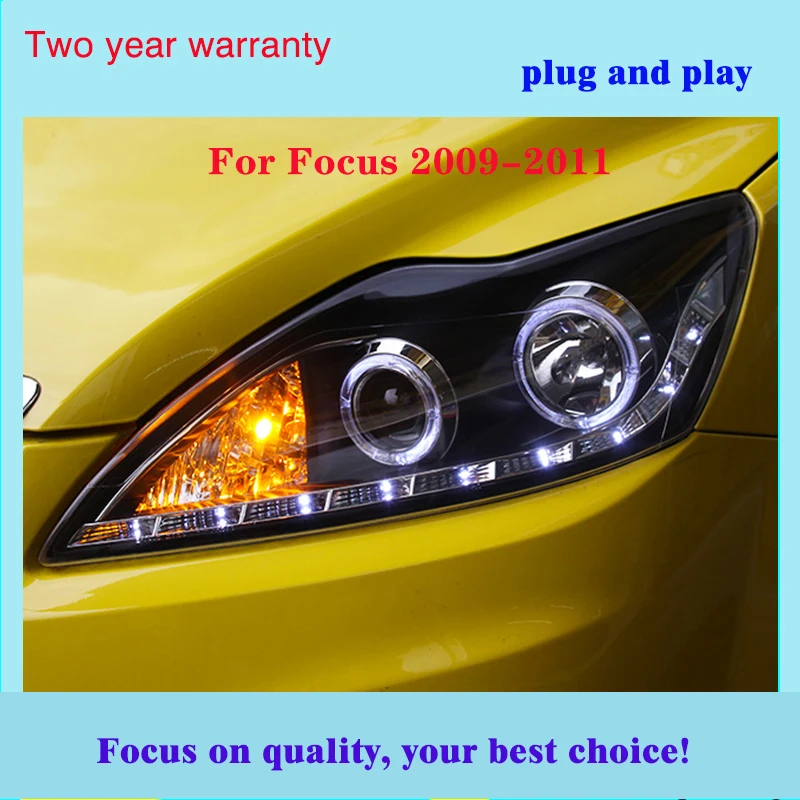 Автомобильный Стайлинг головной светильник для Ford Focus s 2009 2011 2 светодиодный DRL H7 D2H