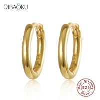 s925 sterling silver earring gold color small simple circle hoop earrings for women birthday simple noble jewelry gift number2
