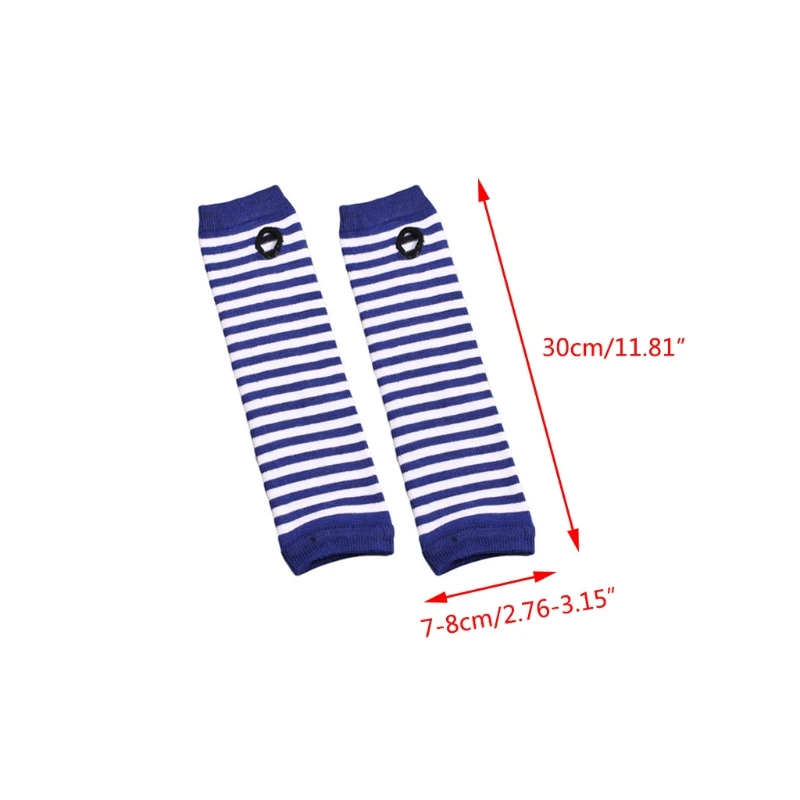 

Women Winter Cable Knitted Long Fingerless Gloves Striped Thumbhole Arm Warmers A0NF