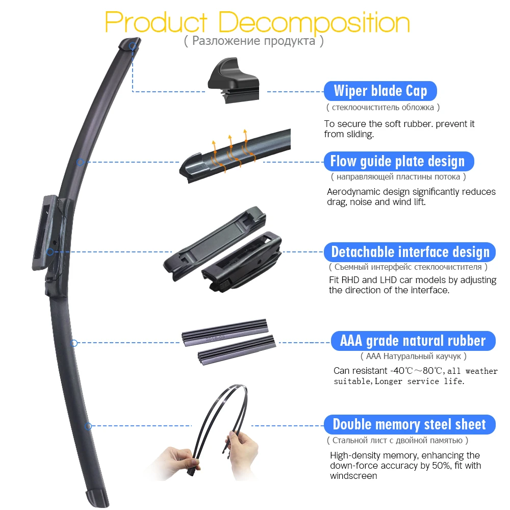 Buildreamen2 автомобильные аксессуары резиновая щетка стеклоочистителя для Citroen Nemo