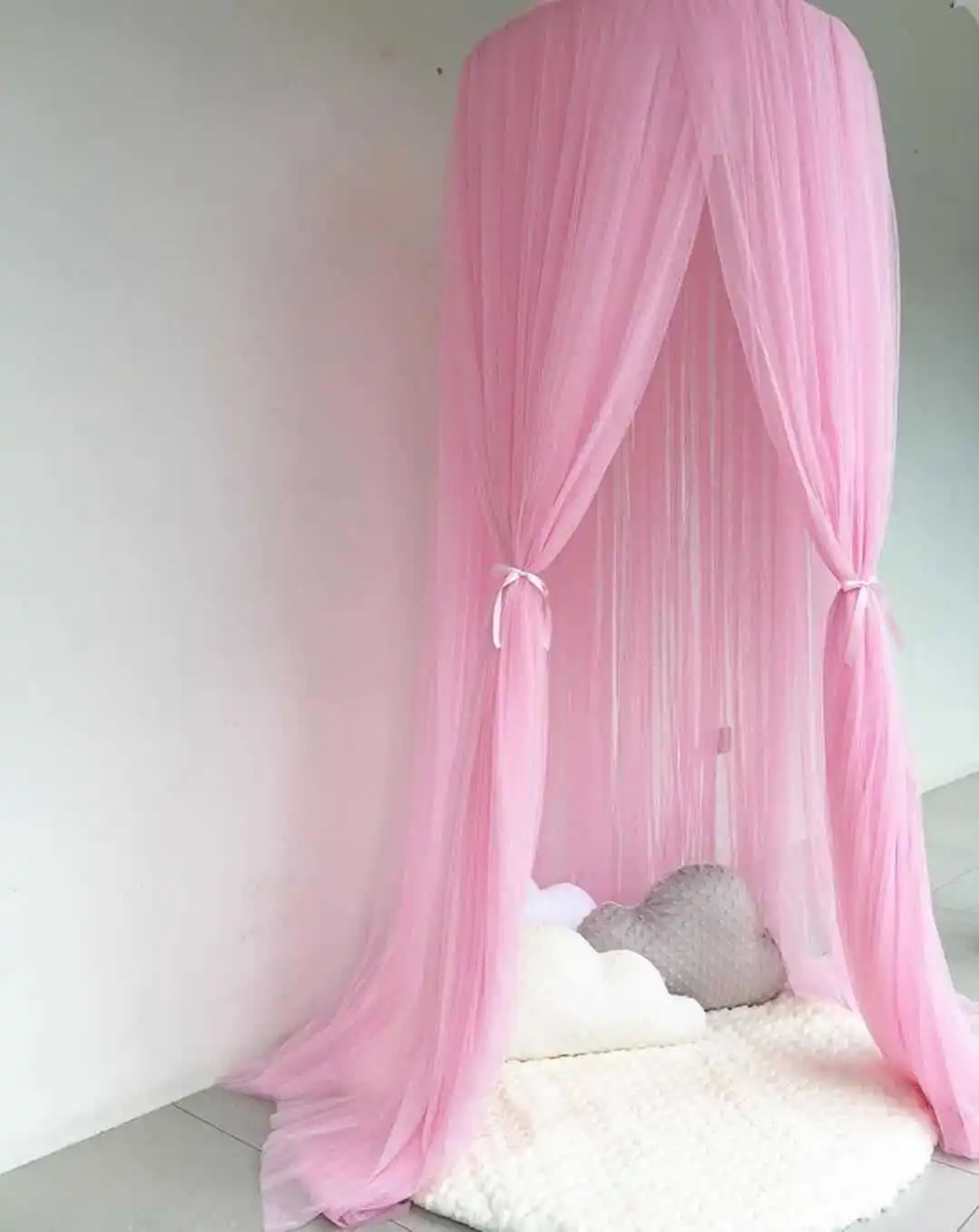 rose pink 7 цветов Висячие детские постельные принадлежности купол кровать навес хлопок москитная сетка покрывало занавеска для ребенка дети чтение игры домашний декор - Цвет: rose pink