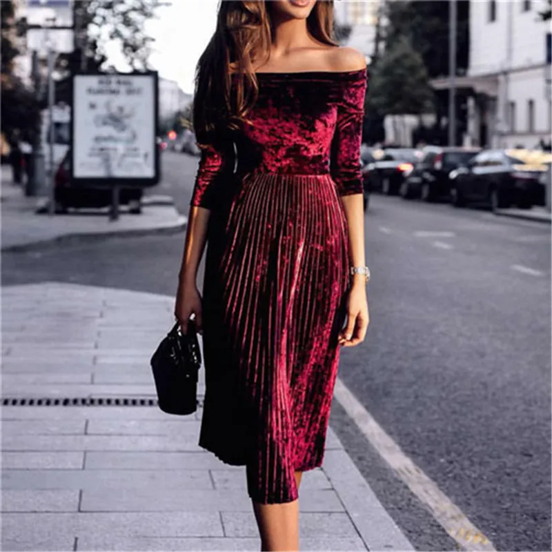 Женское длинное платье с открытыми плечами элегантное вечернее размера плюс