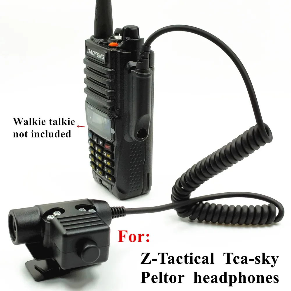 For  Z-Tactical TCA-SKY PELTOR Headset NATO  U94 PTT for Baofeng UV-XR  A58 UV9R UV-9R Plus GT-3WP UV-5S  Radio Walkie Talkie