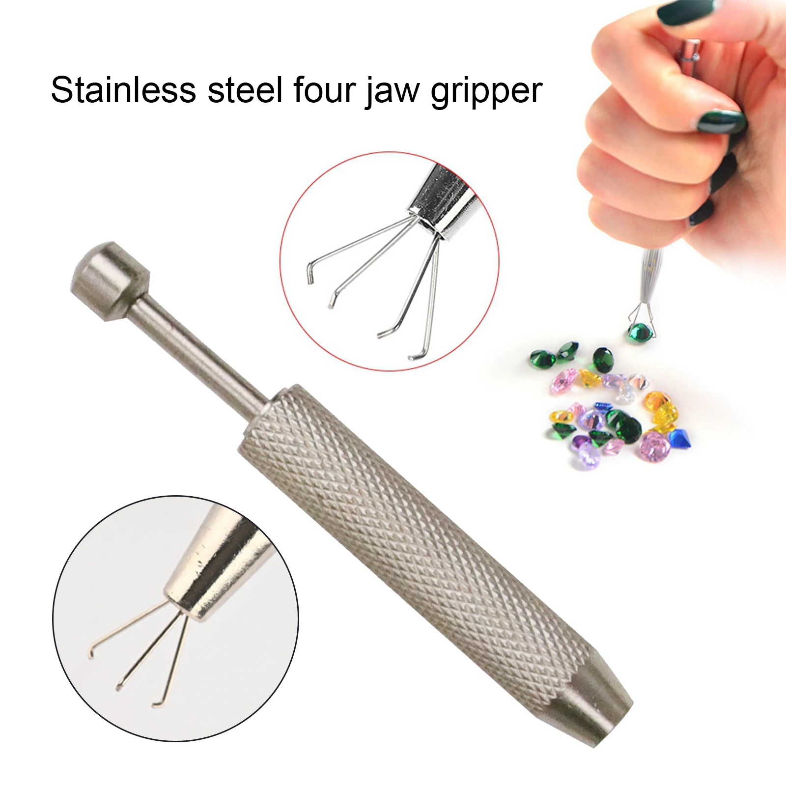 

3/4 Claws Beads Holder Pick-up Tool Diamond Gems Prong Holder Tweezer Catcher Grabber High Precision Body Tattoo Piercing Tool