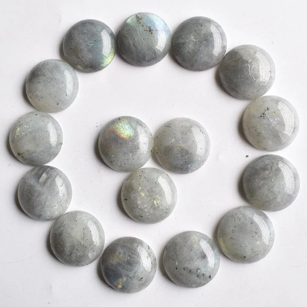 

Wholesale 24pcs/lot 2020 new fashion natural Labradorite stone round shape CABOCHON 20mm beads for jewelry accessories making