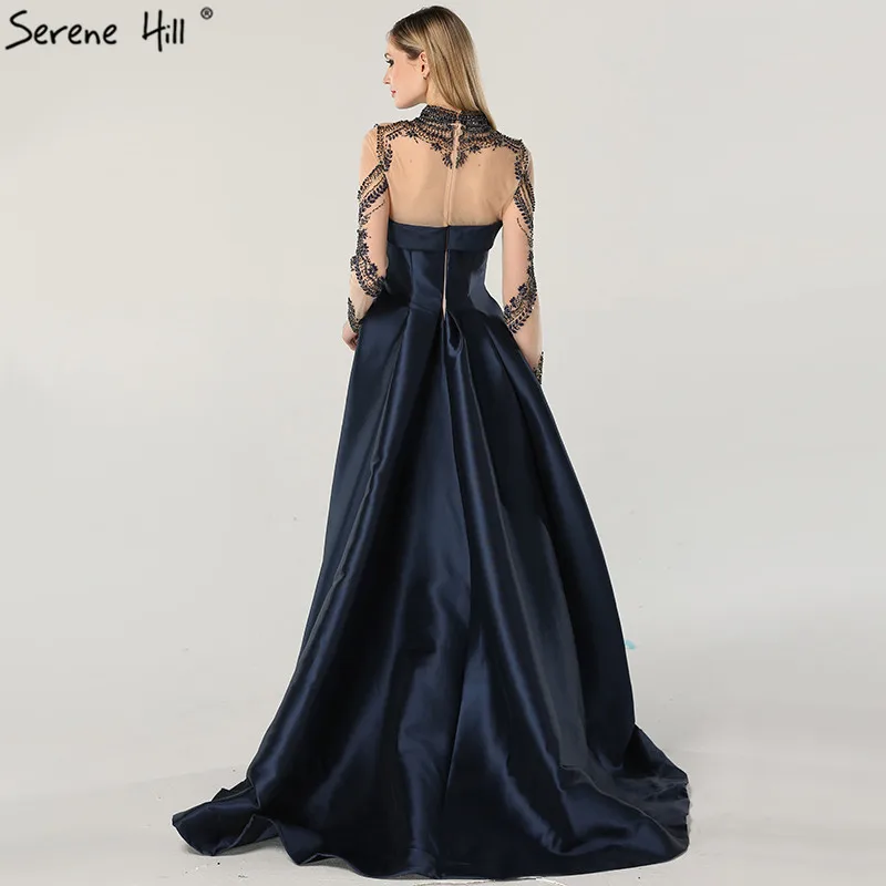 Вечерние платья с бриллиантами и бисером дубай вечерние 2020 высоким воротом