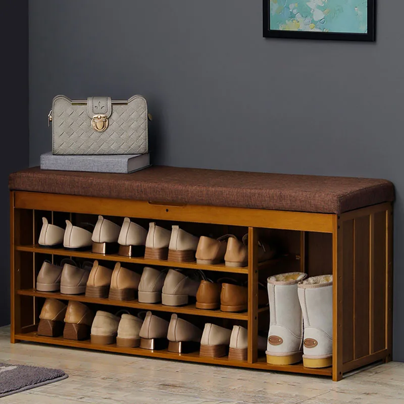 

Home Shoe-changing Stool Entrance Shoe Cabinet Multifunctional Wooden Storage Shoe Rack Organizer Living Room Cabinet Furniture