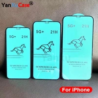 21h full glue tempered glass for iphone 12 11 pro max mini 2 5d full cover screen protector for iphone x xs max xr 8 7 6 plus se