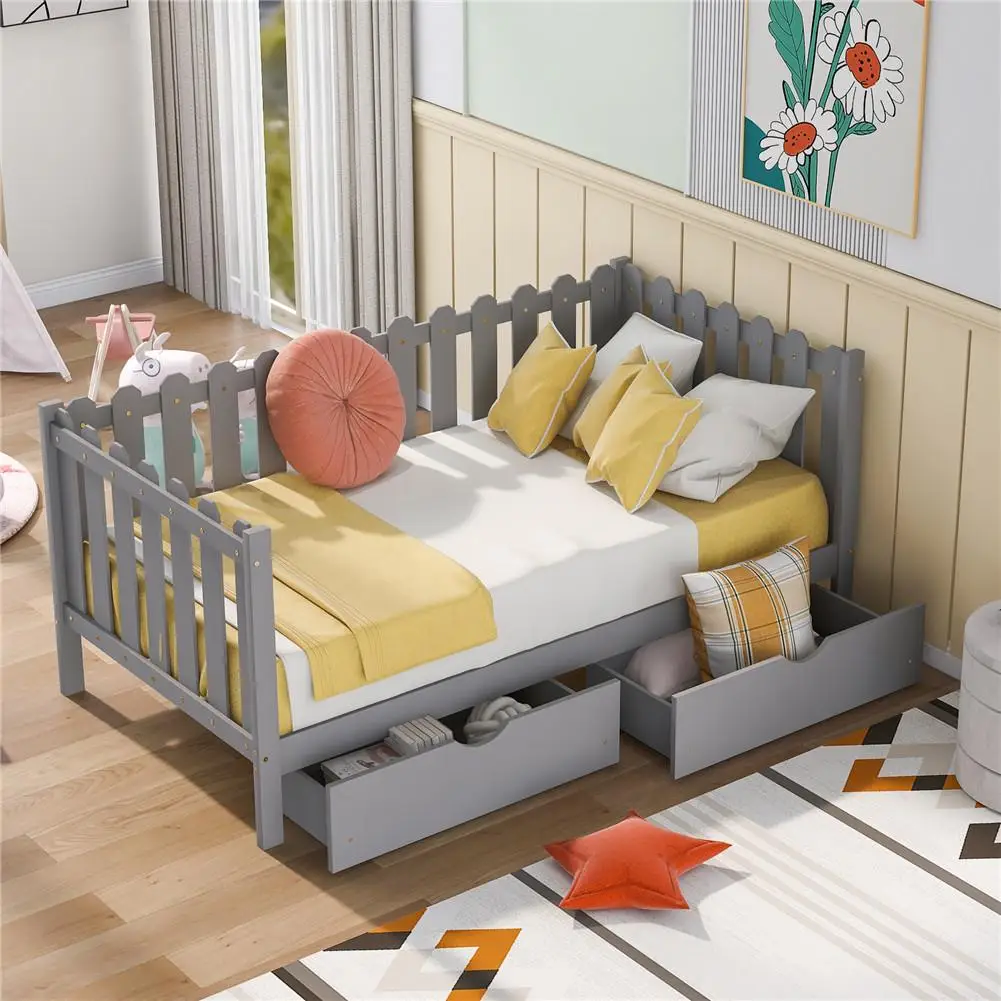 

Двуспальная кровать в деревенском стиле с ящиками для хранения, диван-кровать, удобная мебель для дома и спальни
