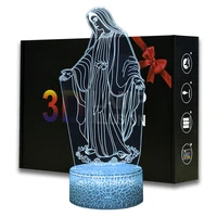 christian night lights virgin mary model touching led lamp room decoration religion lights with remote control for christian