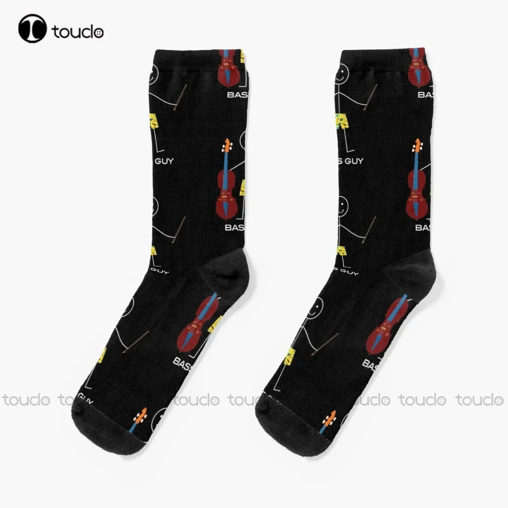 Funny Mens Double Bass Player, Boy Bass Gift Socks Unisex Adult Teen Youth Socks Personalized Custom 360° Digital Print