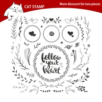 cat stamp flowers spray transparent clear stamps for scrapbooking card making photo album silicone stamp diy decorative crafts