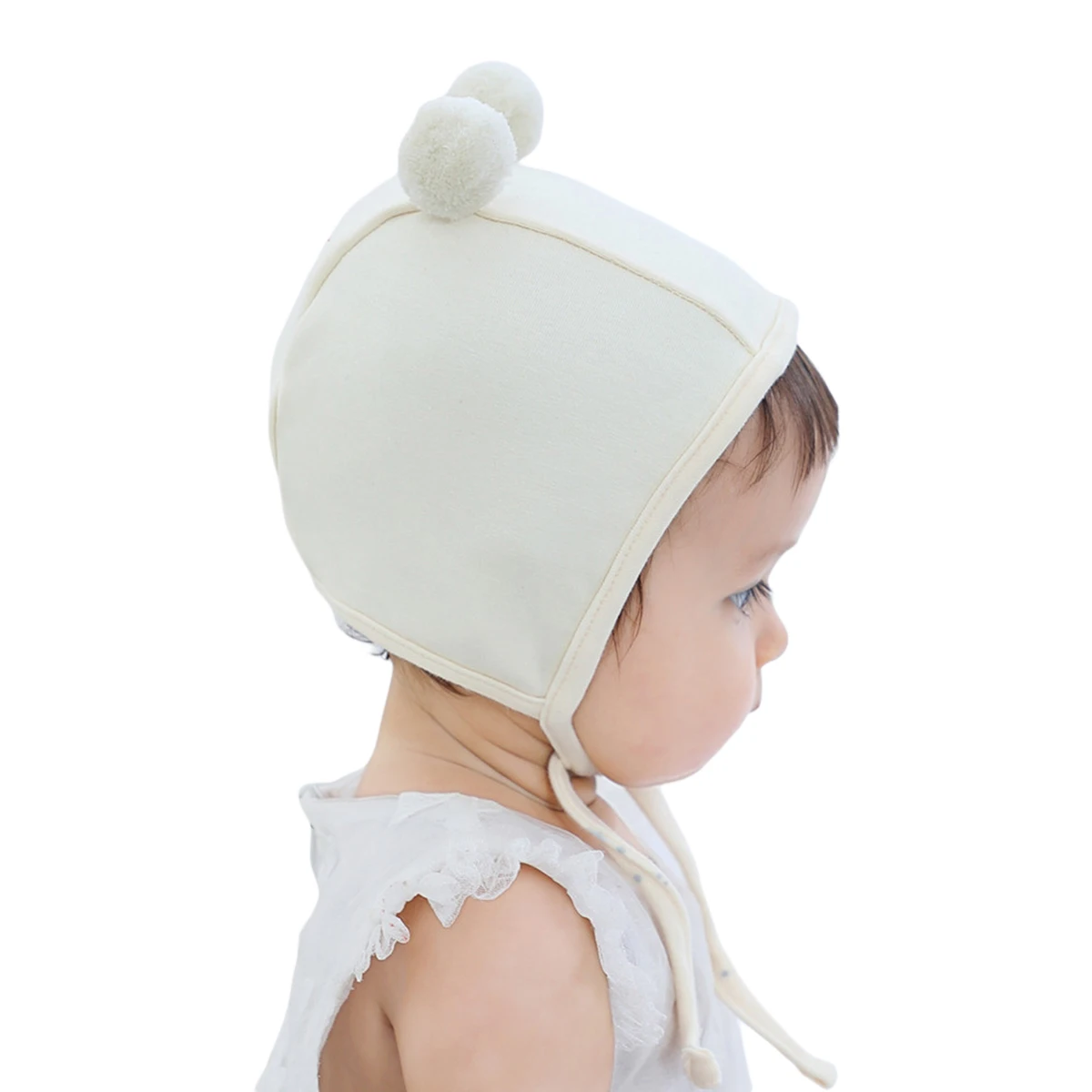 Baby Cap Girl Protective Hat No-Brim Plush Ball Relaxed Lace-up Breathable Round | Детская одежда и обувь